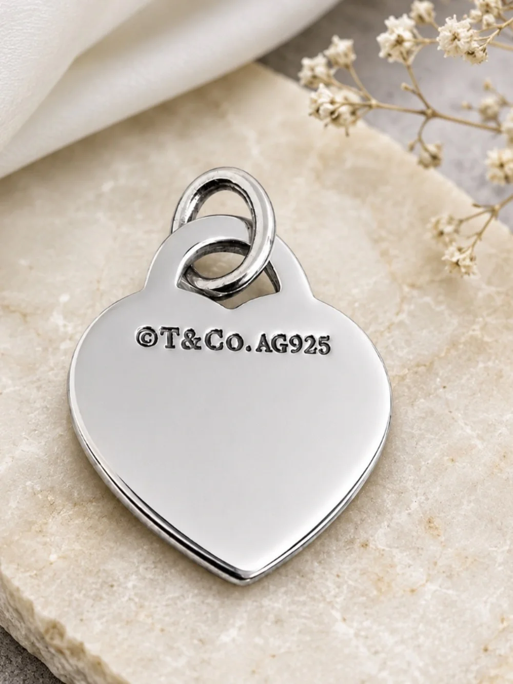 Tiffany and Company small heart charm AG925 silver engrave
